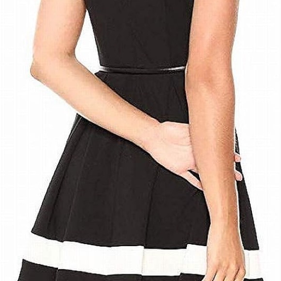 Calvin Klein black and white pleated cupcake style dress. Size 16. - Picture 10 of 10